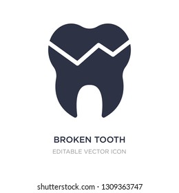 broken tooth icon on white background. Simple element illustration from Dentist concept. broken tooth icon symbol design.