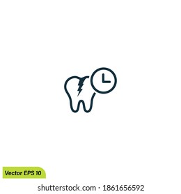 broken tooth icon toothache symbol logo template 