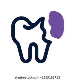 broken tooth icon. vector dual tone icon for your website, mobile, presentation, and logo design.