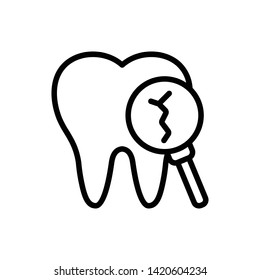 broken tooth icon vector. broken tooth symbol. Linear style sign for mobile concept and web design. broken tooth symbol logo illustration. vector graphics - Vector. 