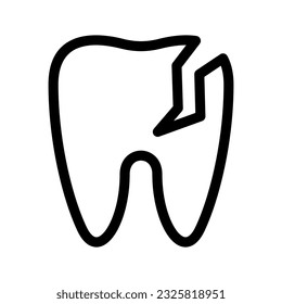 Broken Tooth Icon Vector Symbol Design Illustration