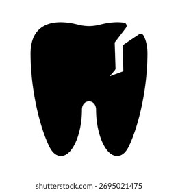 Ilustração de design de símbolo de vetor de ícone de dente quebrado