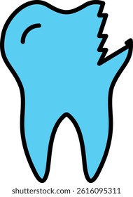 Broken Tooth Line Vector Icon Design