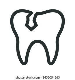 broken tooth - minimal line web icon. simple vector illustration. concept for infographic, website or app.