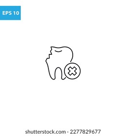 Broken tooth outline icon Vector illustration