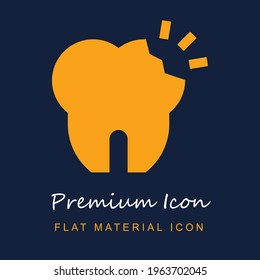 Broken Tooth premium material ui ux isolated vector icon in navy blue and orange colors svg