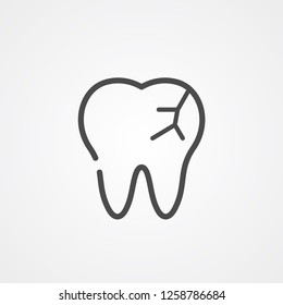 Broken Tooth Vector Icon Sign Symbol