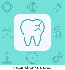 Broken tooth vector icon sign symbol
