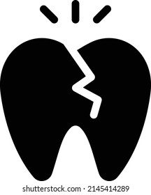 Broken tooth vector icon sign symbol