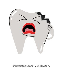 Broken tooth vector Sticker. Eps 10 file

