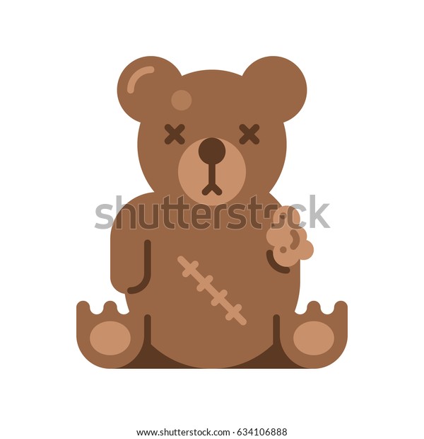 Vector De Stock Libre De Regalias Sobre Oso De Juguete Roto Ilustracion Plana