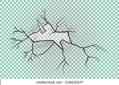 Broken transparent glass. Smash design vector illustration.