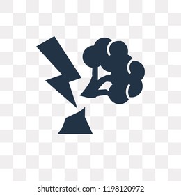 Broken Tree by Thunder vector icon isolated on transparent background, Broken Tree by Thunder transparency concept can be used web and mobile