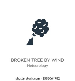 Broken tree by wind icon vector. Trendy flat broken tree by wind icon from meteorology collection isolated on white background. Vector illustration can be used for web and mobile graphic design, logo,