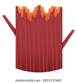 Broken tree trunk vector illustration isolated on white background