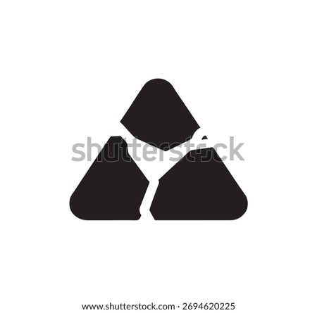 Broken Triangle Cracked Abstract Logo Vector