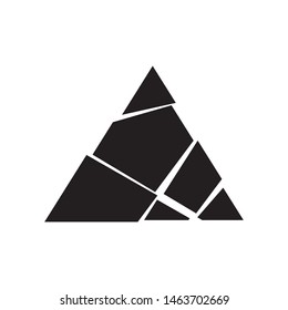 broken triangle design vector icon