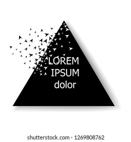 Broken triangle,abstract vector.Banner with broken shapes.Trendy banner with explosion effect for cover,flyer,layout and brochure.Abstract triangle shatter effect.Modern concept,vector illustration