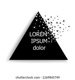 Broken triangle,abstract vector.Banner with broken shapes.Trendy banner with explosion effect for cover,flyer,layout and brochure.Abstract triangle shatter effect.Modern concept,vector illustration