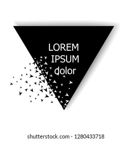 Broken triangle,abstract vector.Banner with broken shapes.Trendy banner with explosion effect for cover,flyer,layout and brochure.Abstract triangle shatter effect.Modern concept,vector illustration