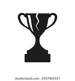 Broken trophy cup icon. Vector. Flat design.