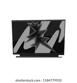 Broken TV, damaged electronic device cartoon vector Illustration on a white background