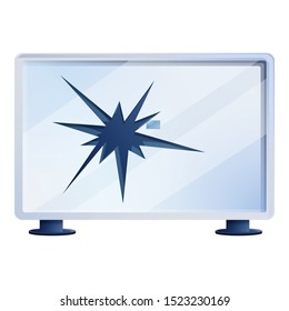 Broken Tv Icon. Cartoon Of Broken Tv Vector Icon For Web Design Isolated On White Background