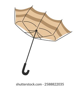 Broken Umbrella Damaged by Wind Isolated on a White Background for Spring Designs
