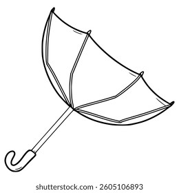 broken umbrella illustration hand drawn outline vector