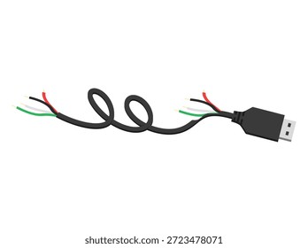 Ilustración de conector de cable USB roto