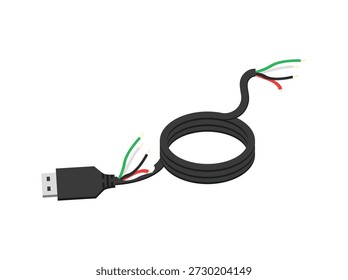 Broken USB Cable Connector Illustration