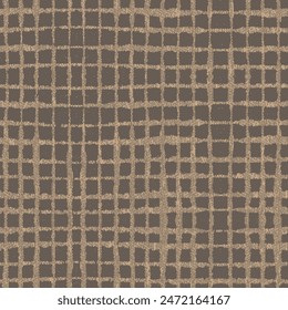 Broken Variegated Textured brown Background. Seamless Pattern. Abstract square line pencil scribbles horizontal background. Paper texture.