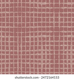Broken Variegated Textured red Background. Seamless Pattern. Abstract square line pencil scribbles horizontal background. Paper texture.