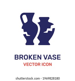 Broken vase antiquity icon vector illustration