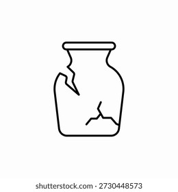 vetor de sinal de ícone de vaso quebrado