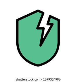 broken vector flat color icon 