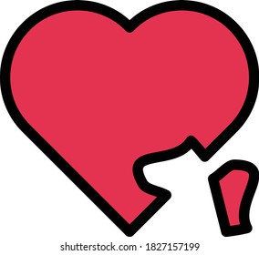 broken vector flat color icon 