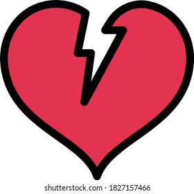 broken vector flat color icon 