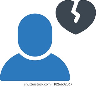 icono de color de glifo vectorial roto 