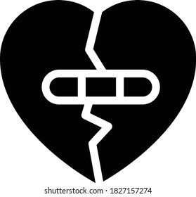 broken vector glyph flat icon 