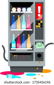 Broken vending machine. Faulty device.