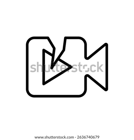 broken video icon, vector illustration, symbol, design logo template pictogram, for ui or ux isolated on white for mobile app, editable