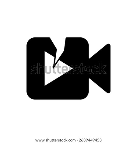 broken video icon, vector illustration, symbol, design logo template pictogram, for ui or ux isolated on white for mobile app, editable
