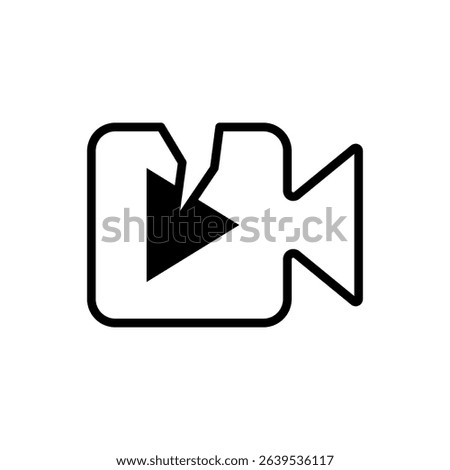 broken video icon, vector illustration, symbol, design logo template pictogram, for ui or ux isolated on white for mobile app, editable