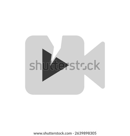broken video icon, vector illustration, symbol, design logo template pictogram, for ui or ux isolated on white for mobile app, editable
