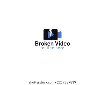 Diseño de logotipo de vídeo roto - diseño de logotipo de vídeo