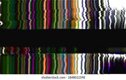 Broken video signal impulse noise. Abstract background. Vertical distortion of broadcast failure. Vector illustration.