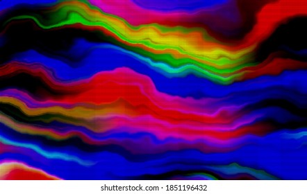 Broken video signal. Wave television distortion. Abstract glitch texture background. Vector illustration.