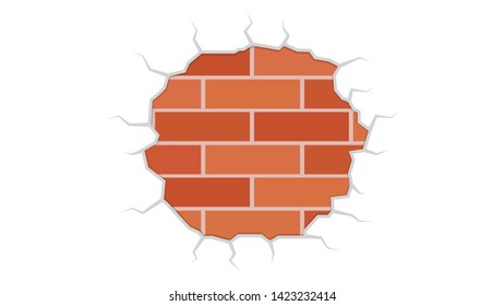 broken wall. brick pattern vector. free space for text. background