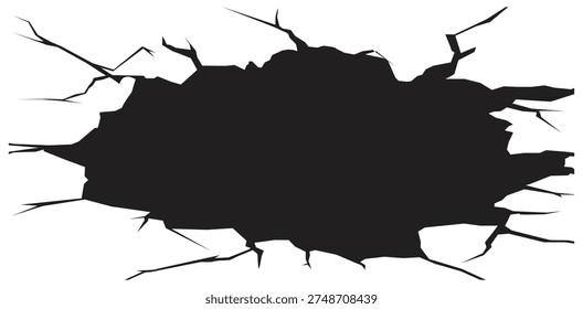 Broken Wall Crack Explosion Hole Background.